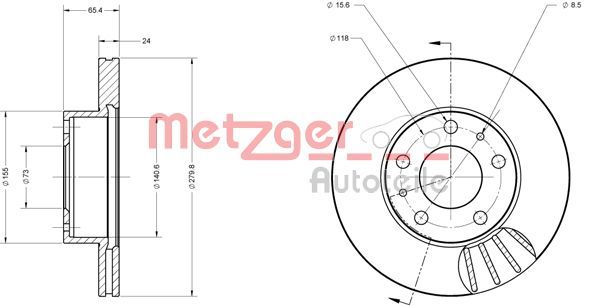 Гальмівний диск METZGER 6110104