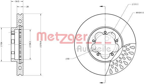 Brake Disc METZGER 6110117