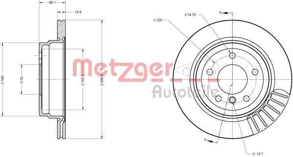 Brake Disc METZGER 6110133