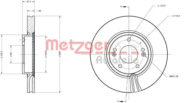 Stabdžių diskas METZGER 6110155