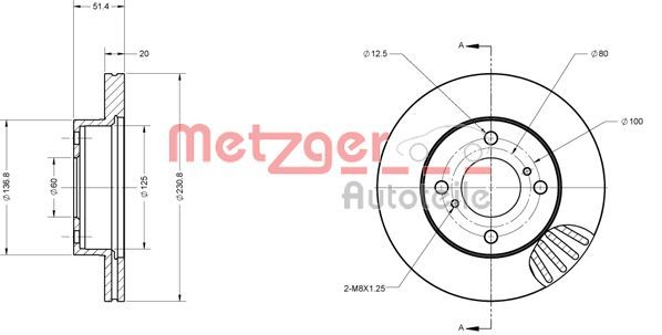 Stabdžių diskas METZGER 6110169