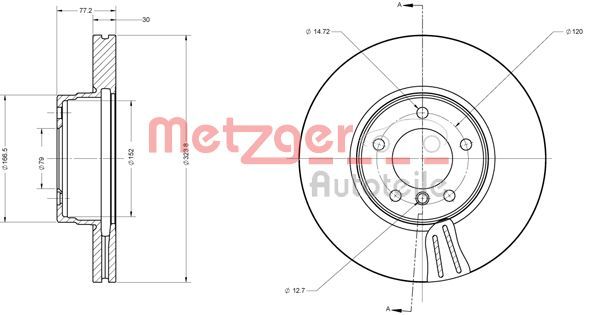 Stabdžių diskas METZGER 6110208