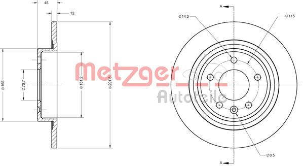 Stabdžių diskas METZGER 6110247