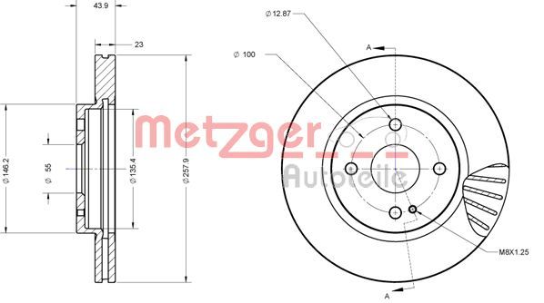 Stabdžių diskas METZGER 6110266