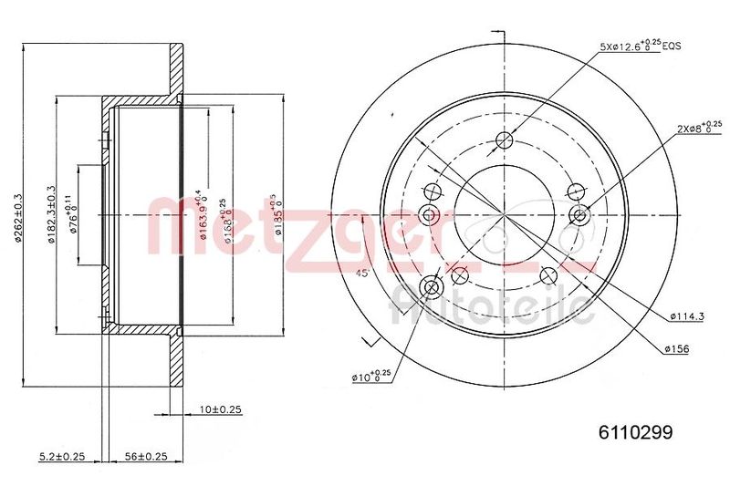 Brake Disc METZGER 6110299