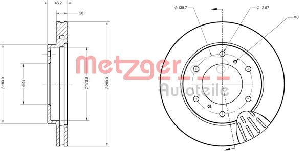 Brake Disc METZGER 6110359