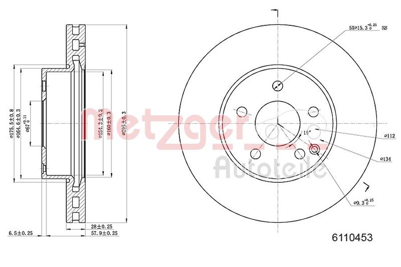 Brake Disc METZGER 6110453