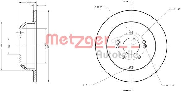 Гальмівний диск METZGER 6110460