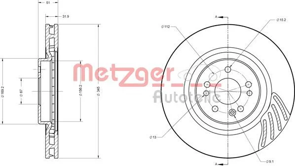 Stabdžių diskas METZGER 6110530