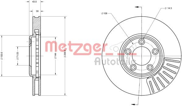 Гальмівний диск METZGER 6110642