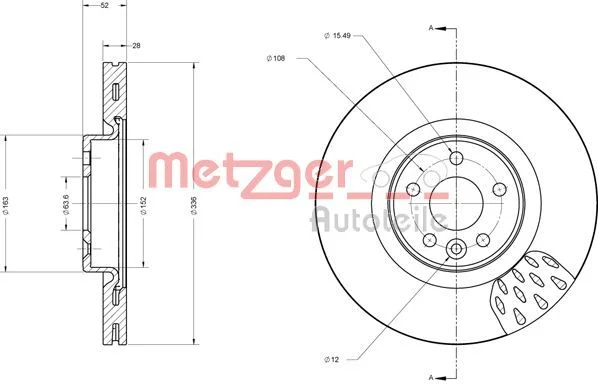 Stabdžių diskas METZGER 6110659