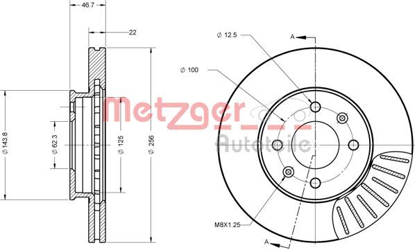 Stabdžių diskas METZGER 6110707