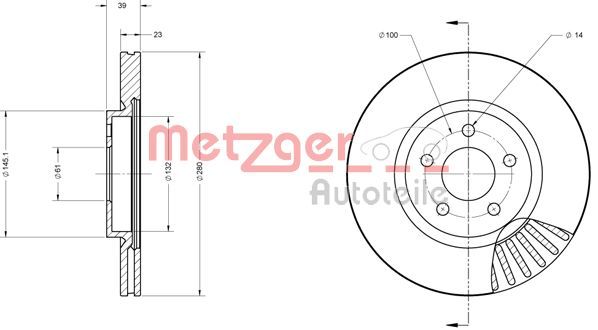 Stabdžių diskas METZGER 6110709