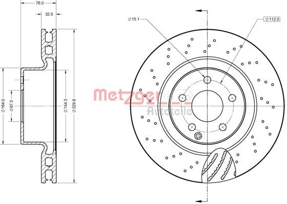Гальмівний диск METZGER 6110870