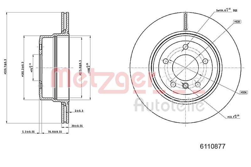 Brake Disc METZGER 6110877