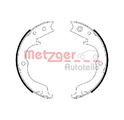 Brake Shoe Set, parking brake METZGER MG 110