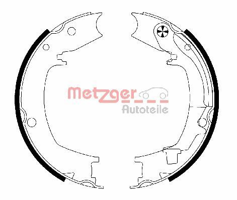 Brake Shoe Set, parking brake METZGER MG 204