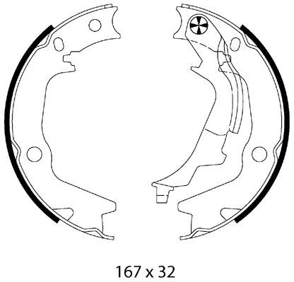 Brake Shoe Set, parking brake METZGER MG 227