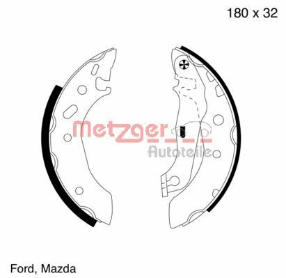 Brake Shoe Set METZGER MG 642