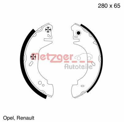 Brake Shoe Set METZGER MG 807