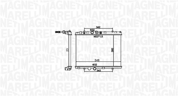 Радіатор, система охолодження двигуна MAGNETI MARELLI 350213156100