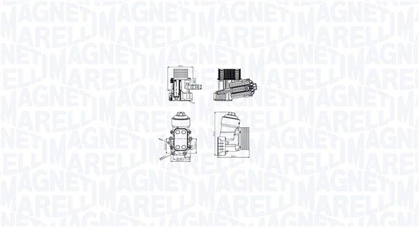 Oil Cooler, engine oil MAGNETI MARELLI 350300003400