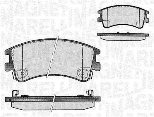 Комплект гальмівних накладок, дискове гальмо MAGNETI MARELLI 363916060295