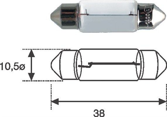 Bulb, licence plate light MAGNETI MARELLI 009461100000