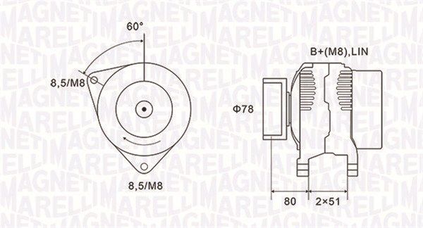 Kintamosios srovės generatorius MAGNETI MARELLI 063731919010