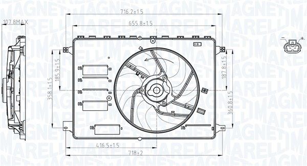 Ventiliatorius, radiatoriaus MAGNETI MARELLI 069422761010