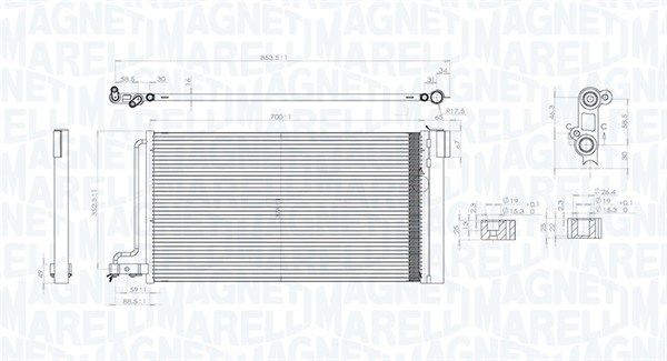 Конденсатор, система кондиціонування повітря MAGNETI MARELLI 350203796000