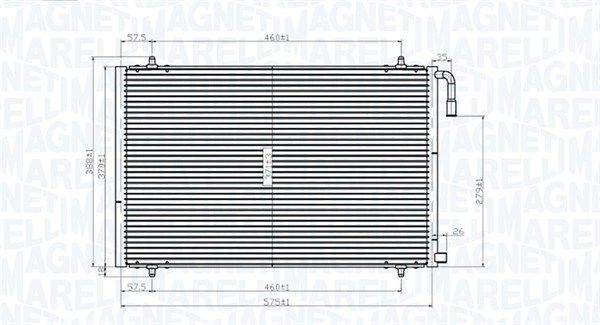 Condenser, air conditioning MAGNETI MARELLI 350203825000