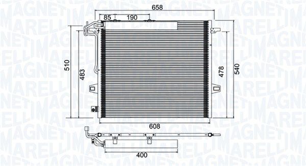 Condenser, air conditioning MAGNETI MARELLI 350203947000