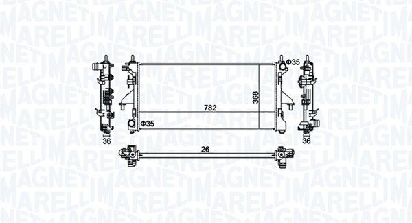 Radiatorius, variklio aušinimas MAGNETI MARELLI 350213126900