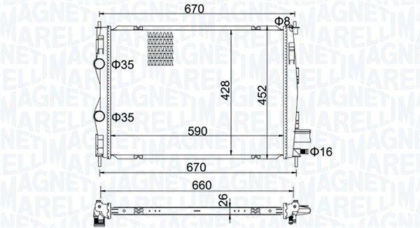 Radiatorius, variklio aušinimas MAGNETI MARELLI 350213162600