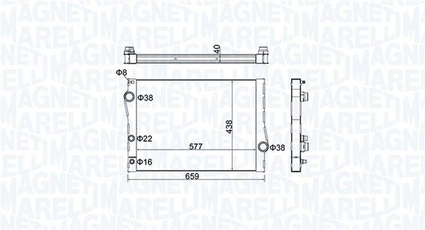 Радіатор, система охолодження двигуна MAGNETI MARELLI 350213163500