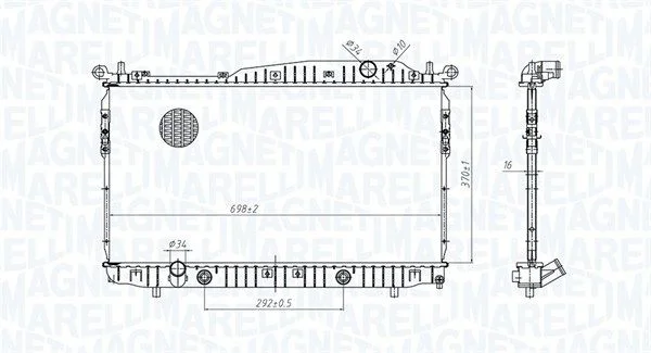 Радіатор, система охолодження двигуна MAGNETI MARELLI 350213179600