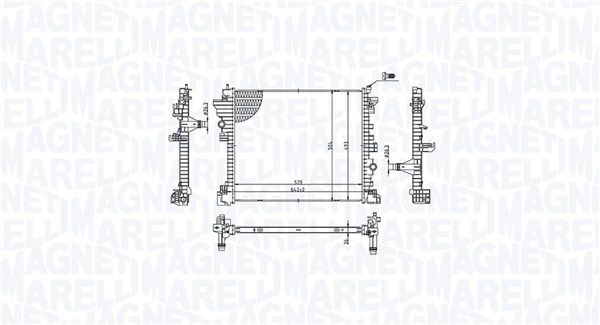 Radiator, engine cooling MAGNETI MARELLI 350213214300