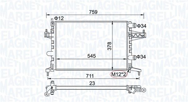 Radiatorius, variklio aušinimas MAGNETI MARELLI 350213829000