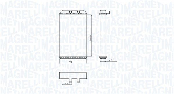 Теплообмінник, система опалення салону MAGNETI MARELLI 350218402000