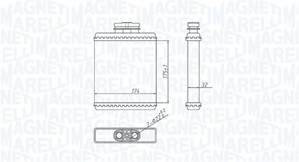 Heat Exchanger, interior heating MAGNETI MARELLI 350218412000