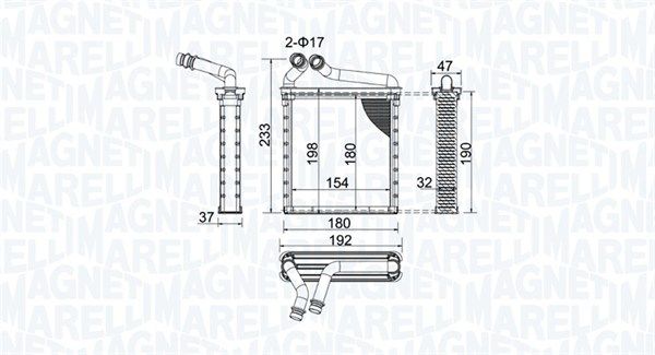 Heat Exchanger, interior heating MAGNETI MARELLI 350218442000