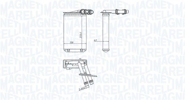 Теплообмінник, система опалення салону MAGNETI MARELLI 350218445000