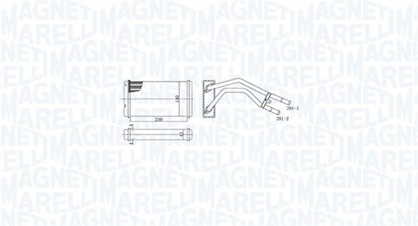 Heat Exchanger, interior heating MAGNETI MARELLI 350218477000