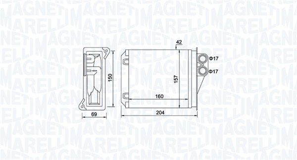 Heat Exchanger, interior heating MAGNETI MARELLI 350218481000
