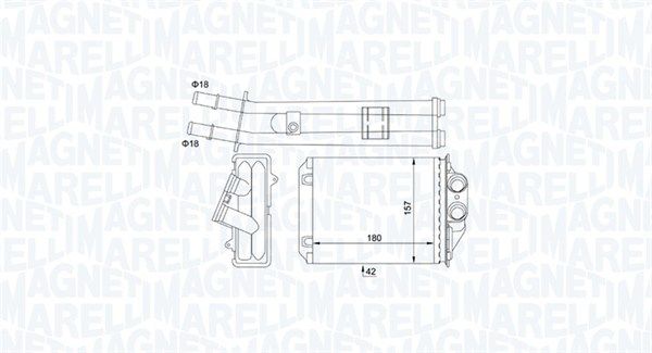 Теплообмінник, система опалення салону MAGNETI MARELLI 350218491000