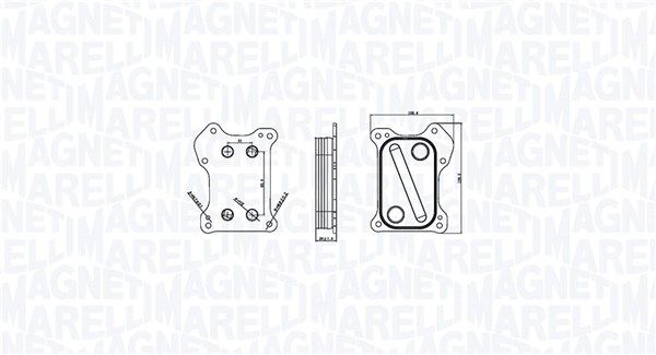 Oil Cooler, engine oil MAGNETI MARELLI 350300000800