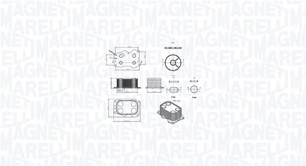 Oil Cooler, engine oil MAGNETI MARELLI 350300000900