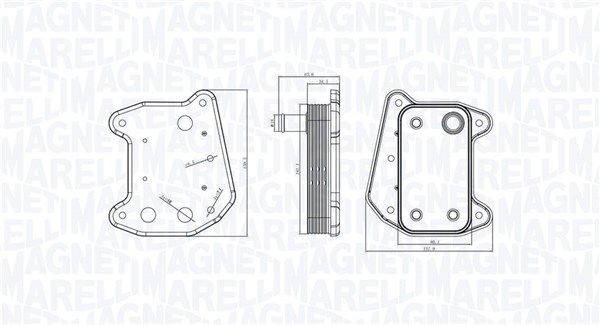 Oil Cooler, engine oil MAGNETI MARELLI 350300001800