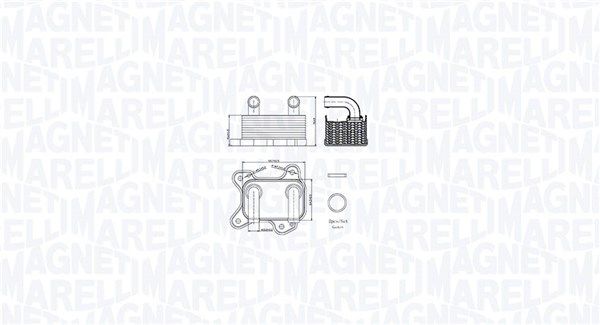 Oil Cooler, engine oil MAGNETI MARELLI 350300002000